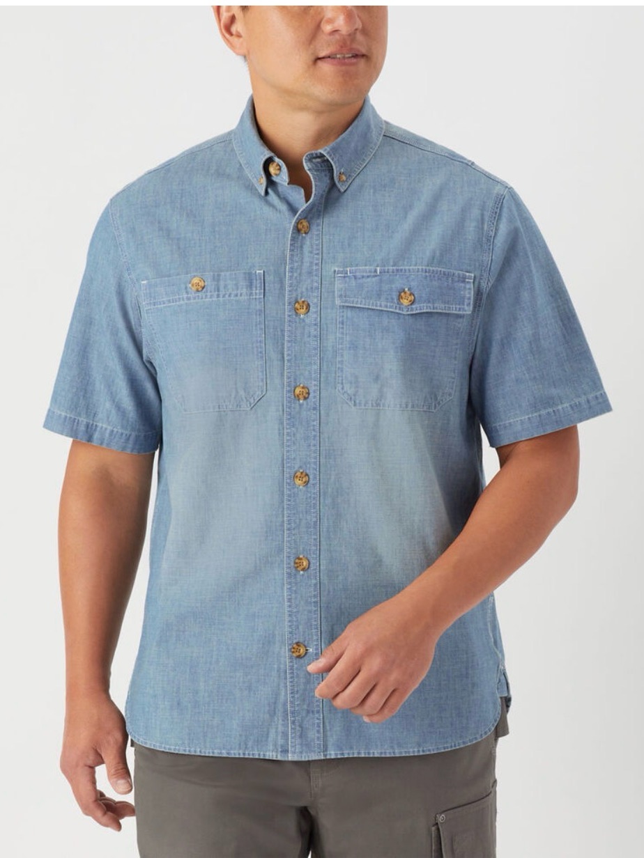 Duluth Men's Coolmax Chambray Short Sleeve Shirt